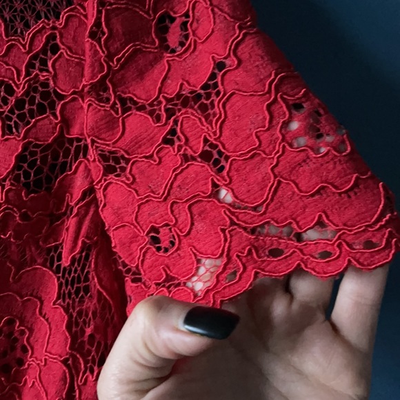 Ralph Lauren red lace dress 10 - Picture 4 of 6